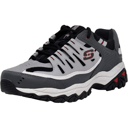 Skechers Men's Afterburn Memory Foam Charcoal/Red Lace up Sneaker 8.5 X ...