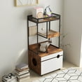 thumbnail image 6 of Hidden Cat Litter Box Enclosures with Cat Tree Tower,Cat Furniture with Scratching Pads and Large Storage Space,Industrial Cat Cabinet with Shelves and Doors,Rustic Brown, 6 of 7