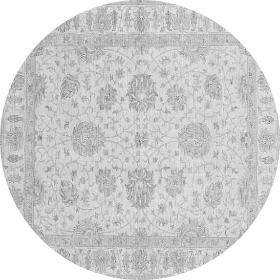 Ahgly Company Indoor Round Oriental Gray Traditional Area Rugs, 6' Round