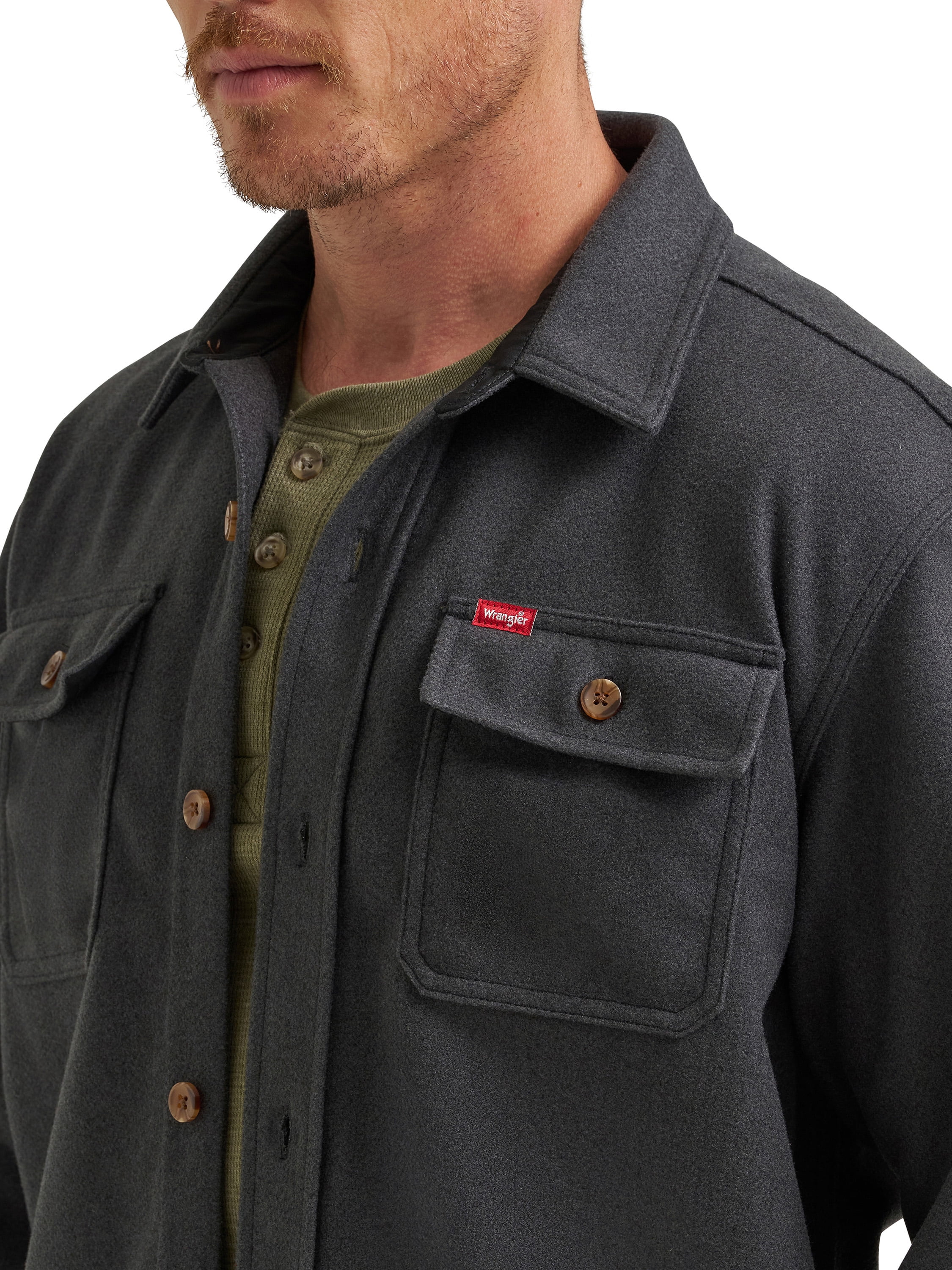 Wrangler® Men's Fleece Shirt Jacket, S-3XL