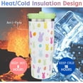 thumbnail image 3 of 30oz Easter Tumbler with Handle and Straw, Colorful Rabbits Insulated Tumbler, Leak Proof Travel Coffee Mug, Reusable Stainless Steel EasterEgg Tumbler, Easter Gifts for Women, 3 of 6
