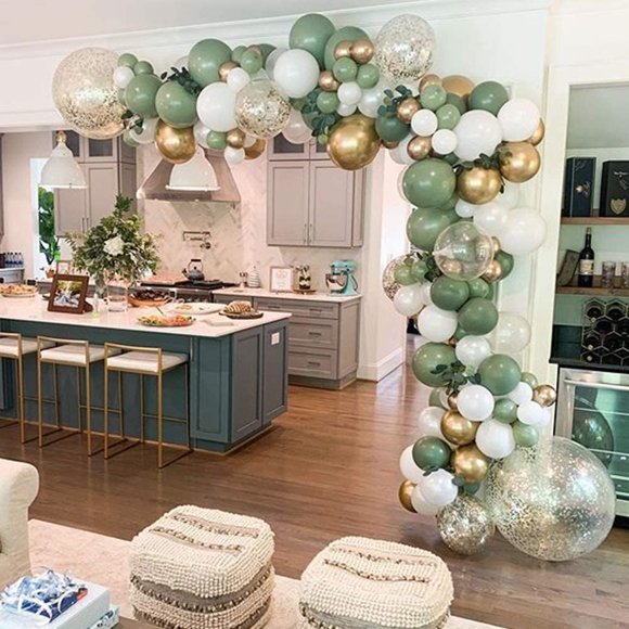 119-Piece Olive Green Balloon Garland Kit for Elegant Event Décor