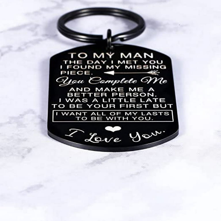  to My Man Keychain Gift for Him,Wedding Anniversary Valentine's  Day Birthday Gift for Boyfriend Fiance Husband I was A Little Late to Be  Your First Keychain : Clothing, Shoes & Jewelry
