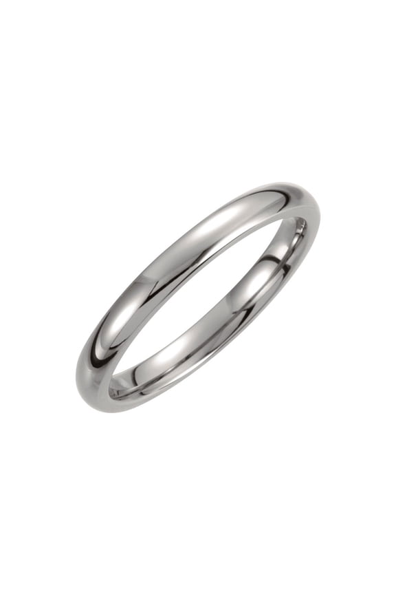 Titanium 3mm Domed Polished Wedding Ring Band Size 11.5