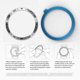 thumbnail image 3 of Anillo De Bisel Anillo de bisel de acero inoxidable para Samsung Galaxy Watch 3 45 mm (plata + negro), 3 of 8