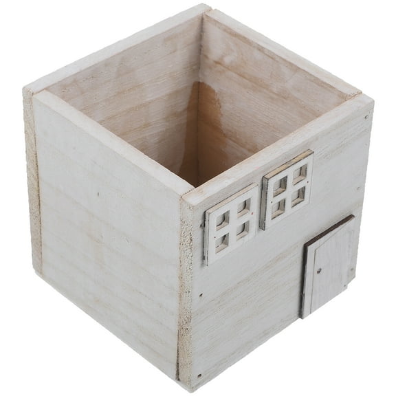 Eease Wooden House Shaped Plant Pot for Indoor/Outdoor Decor