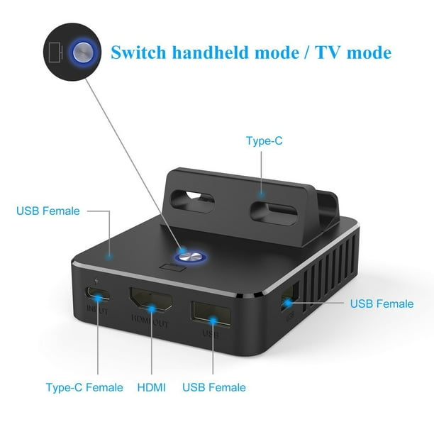 Console Nintendo Switch GENERIQUE Commutateur nt support de charge réglable  portable dock tv convertisseur d'adaptateur hdmi - noir