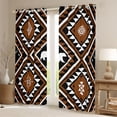 thumbnail image 2 of Erosebridal Boho Geometric Aztec Blackout Curtains Set of 2 (52x84 Each) For Teens Adults,Tribal Style Animal Bear Window Curtains For Boys Girls,Black Brown, 2 of 6