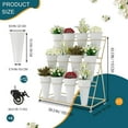 thumbnail image 4 of 3 Tier plant stands outdoor With 12PCS Buckets, Metal Flower Stand with Wheels for Indoor, Outdoor Display Rack Heavy Duty Moving Plant Cart Shelf for Living Room, 4 of 10