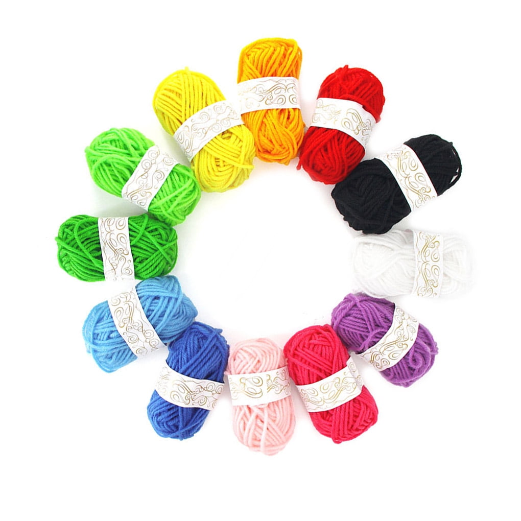 1 Sets 12pcs Kids DIY Knitting Crochet Yarns Multicolor Handcrafts ...