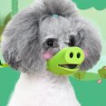 thumbnail image 3 of Walbest Pig Mouth Shape Dog Mouth Covers Anti Bite Anti-Called Muzzle Pet Masks Silicone Material (Green, Medium), 3 of 6