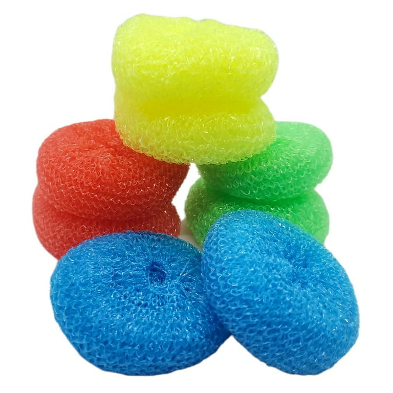Casewin 30PCS Dish Scrubbers for Dishes Pot Round Scrubber Scouring Pad  Nylon Dish Scrubber, Poly Mesh Scouring Dish Pads Non Scratch Scrubbers