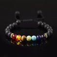 thumbnail image 4 of EOEMY 8mm 7 Color Beads High Quality Natural Lava Adjustable Braided 7 Chakra Bracelet, 4 of 6