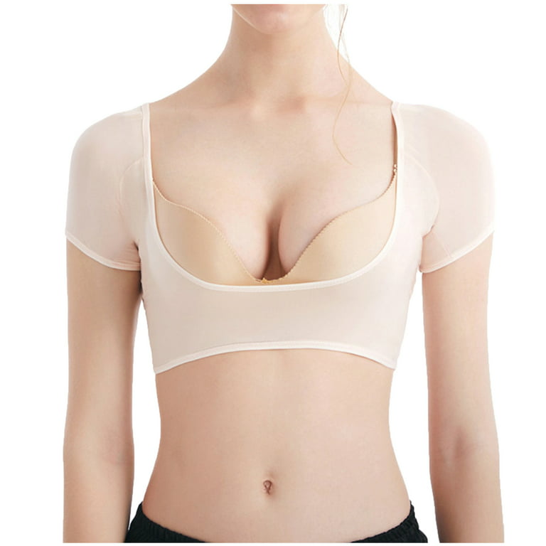 BELLZELY Sports Bras for Women Clearance Sweat Absorbing Clothing Short  Sleeve Water Wash Elastic Large Armpit Sweat Absorbing Thin Style