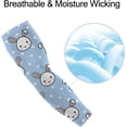 thumbnail image 3 of Women UV Sun Protection Arm Sleeves, Cooling Sleeves Arm Cover Shield for Men Cycling Hiking Running White Bunny in Blue, Long Arm Cover for Indoor Outdoor, 3 of 6