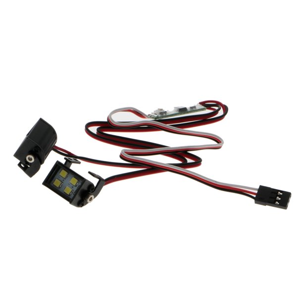 Simulación RC Car Roof Light Bar Modelo Vehículo Doble fila 4 LED Lámpara Control remoto Suministros de juguete Reemplazo para Axial SCX10 Eigraketly FN000788-00