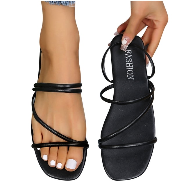 Fashionable Cross Strap Flat Two-Wear Sandals