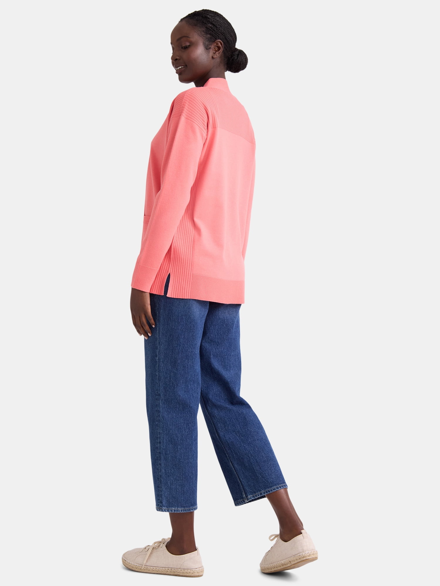 Time and Tru Women's and Women's Plus Open Front Cardigan Sweater, Sizes XS-4X