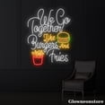 thumbnail image 3 of Glowneon We Go Together Like Burgers And Fries Neon Sign, Quotes Food LED Sign, Hamburger Light, 3 of 5