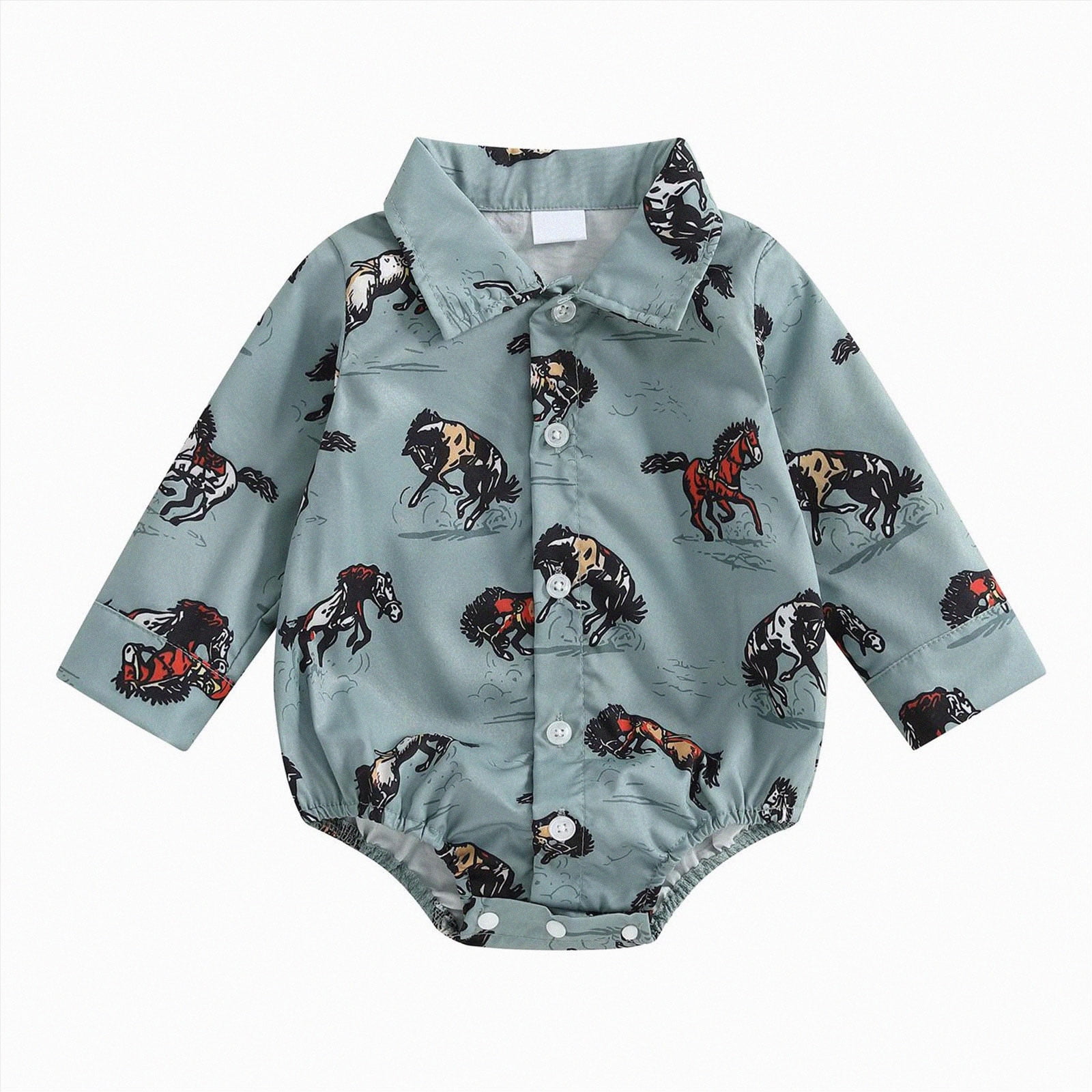 Xyant Baby Boys Bodysuit Clothes Country Cowboy Cowgirl Funny Cute Infant One-Piece Baby Bodysuit (Blue,3-6 Months)