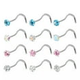 thumbnail image 5 of K-KED Punk Zircon Nose Stud Surgical Steel Nose Ring Lip Rings Body Piercing Jewelry~-11, 5 of 9