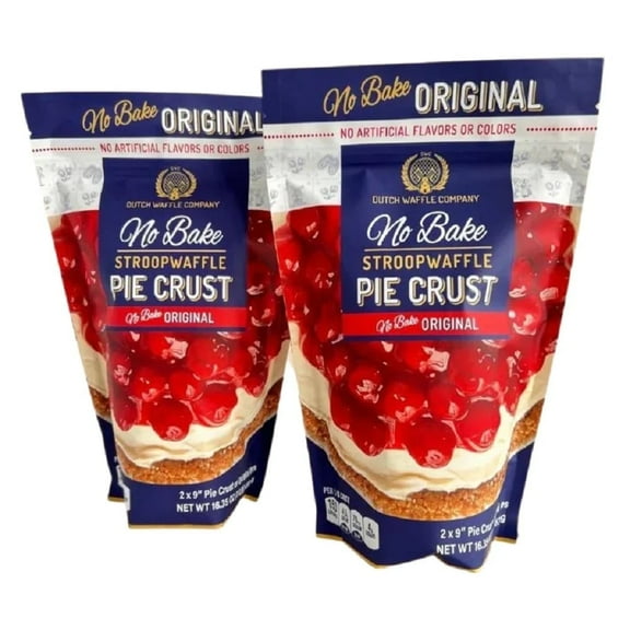 Dutch Waffle Company No Bake Stroopwafel Pie Crust, (2) 1 lb. Pouches, makes (4) 9" Pie Crusts