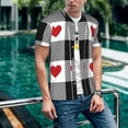 thumbnail image 6 of Goofa Heart Black Buffalo Plaid Gingham Pattern Mens Golf Shirt Baseball T-shirt Moisture Wicking Dry Fit Performance Sport Short Sleeve Striped Golf Polo Shirts-Small, 6 of 7