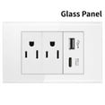 thumbnail image 7 of Melery US Wall Outlet - Double USB Type-C Tempered Glass Panel Light Switch Suitable for Home & Office, 7 of 7