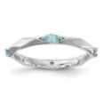thumbnail image 2 of Auriga Fine Jewelry 925 Sterling Silver Rhodium-plated Blue Topaz Ring for Women Size 6, 2 of 6