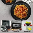 thumbnail image 6 of Dinnerware Set for 6, 18 piece Lightweight Unbreakable Dinnerware Set，23cm Plates, 15cm Bowls, Cups, Kitchen Plates and Bowls Set（Black）, 6 of 7