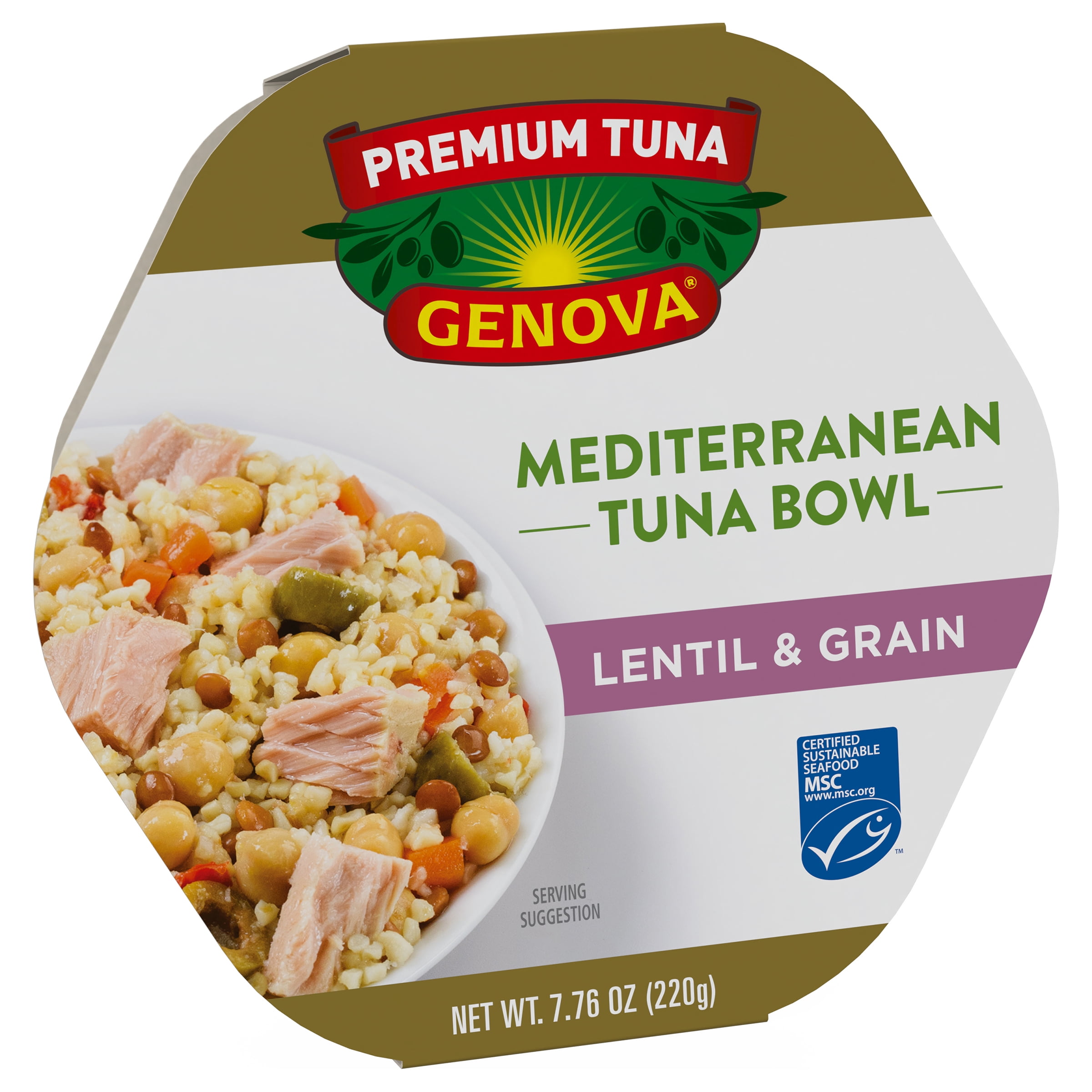 (6 pack) Genova Premium Tuna Mediterranean Lentil & Grain Salad Bowl 7.76 oz.