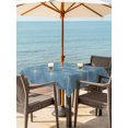 thumbnail image 4 of Square Outdoor Tablecloth with Umbrella Hole Blue Dotted Lines Outside Table Cloth Waterproof Patio Table Cover Geometric Abstract Art Zipper Tablecloths for Picnic Party Camping 60x60 Inch, 4 of 8