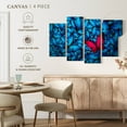 thumbnail image 4 of Elephant Stock Lone Red Butterfly Wall Art - Horizontal Multi Panel Canvas - Living Room Wall Decor - Animal Multi Panel - Blue And Pink Decor - 68" x 42", 4 of 4