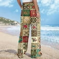 thumbnail image 5 of TMOYZQ Palazzo Pants for Women 2025, Elastic High Waisted Boho Casual Loose Wide Leg Pants Plus Size Print Baggy Lounge Trouser Pants on Clearance, 5 of 6