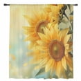 thumbnail image 2 of Sunflower Semi Sheer Curtains Drapes for Living Room, Bedroom, French Doors Window 63 Inches Long, Yellow Spring Floral Botanical Rod Pocket Chiffon Curtain Drapery Voile Draperies Panel, 2 of 6