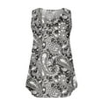 thumbnail image 4 of GaThRRgYP Summer Tops for Women,Women's Sleeveless Round Neck Off-Shoulder Blouse,Womens Tank Summer Printed Sleeveless Flared Trendy Blouse Button Tunic Shirt Tops Gray XXL, 4 of 5