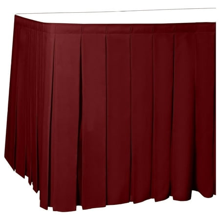 

Tyslan 7 ft. Box Pleat Polyester Table Skirt - 42 Bar Height Holiday Red