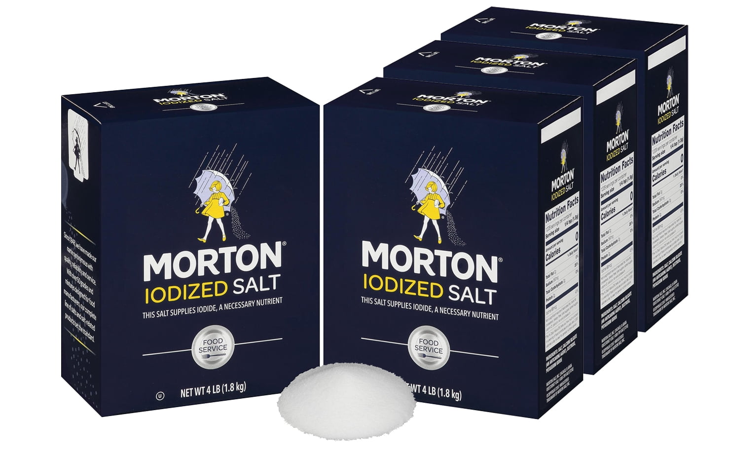 4 Pack Morton Iodized Salt (4 lbs.)