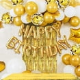 thumbnail image 3 of Apuakthei Decoración de fiesta de cumpleaños, globos de látex, pancarta de globos de feliz cumpleaños con 2 cortinas con flecos de aluminio, 3 of 5