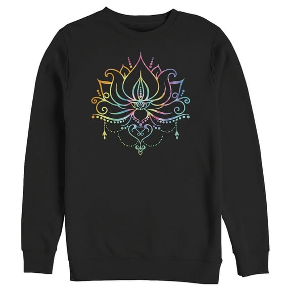 Men's Lost Gods Rainbow Lotus Flower Sweatshirt Black X Large