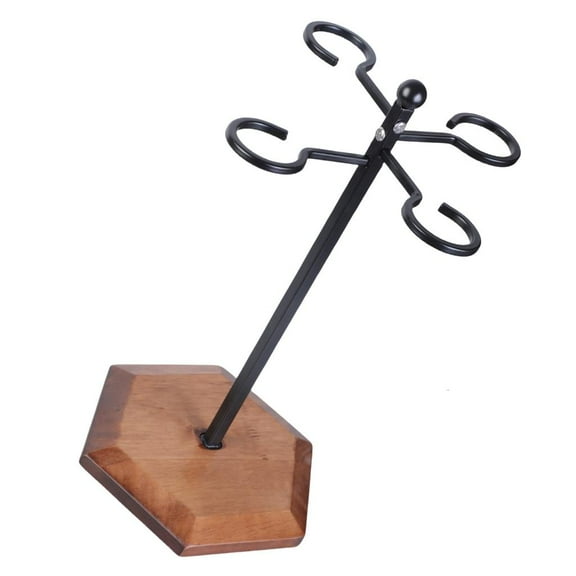 Unique Table top Wine Glass Storage Stand Holds Up To 4 Glasses for Collectors