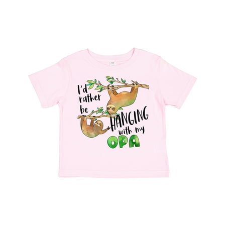 

Inktastic Id Rather Be Hanging with My Opa- Cute Sloths Gift Toddler Boy or Toddler Girl T-Shirt
