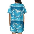 thumbnail image 6 of Rateoe Heart Shaped Cloud Pattern Women's Short-Sleeved Pajama Set - 2 Piece Soft and Lightweight Sleepwear Set-XX-Large, 6 of 7