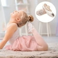 thumbnail image 2 of Sportteer Ballet Shoes 1 Pair Girls Ballet Shoes Soft Sequin Crown Pattern -skid Bottom Elastic Band Faux Silk Breathable Wear-resistant Toddler Big Elastic Dance Shoes, 2 of 9