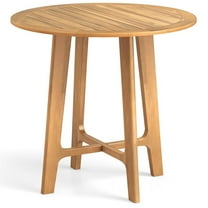 Resenkos Patio Dining Tables,Patio Tables,31.5 Inches Patio Dining Table with Slatted Tabletop and X-shaped Frame