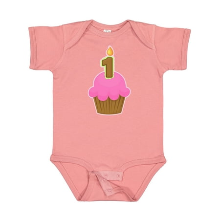 

Inktastic Pink 1st Birthday Cupcake Gift Baby Girl Bodysuit