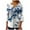 Blue, variant on AOOCHASLIY Women's Blouse Women V-Neck Short Sleeve Loose T-Shirt Fashion Printed Casual Tops