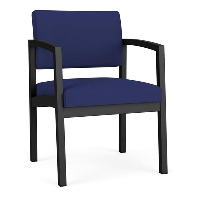 Fauteuil d'Invité en Acier Lenox pour Réception, Salle d'Attente, Soins de Santé / Acier Noir / Bleu