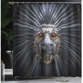 thumbnail image 3 of Ambesonne Robot Shower Curtain, Mechanic Lion Face Drawing, 69"Wx84"L, Dark Cocoa Vermilion and Fawn, 3 of 4