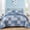 Sky Blue, variant on Grid Patchwork Quilt Sets Queen Size,3 Pcs Gray Bedding Sets Lightweight Adult(90"x 96")